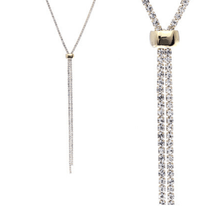 Rhinestone Slide Necklace In Gold - Fashion Jewelry For Women
