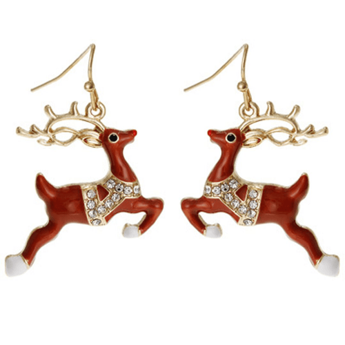 Rudolph Reindeer Christmas Earrings - Stocking Stuffers Jewelry