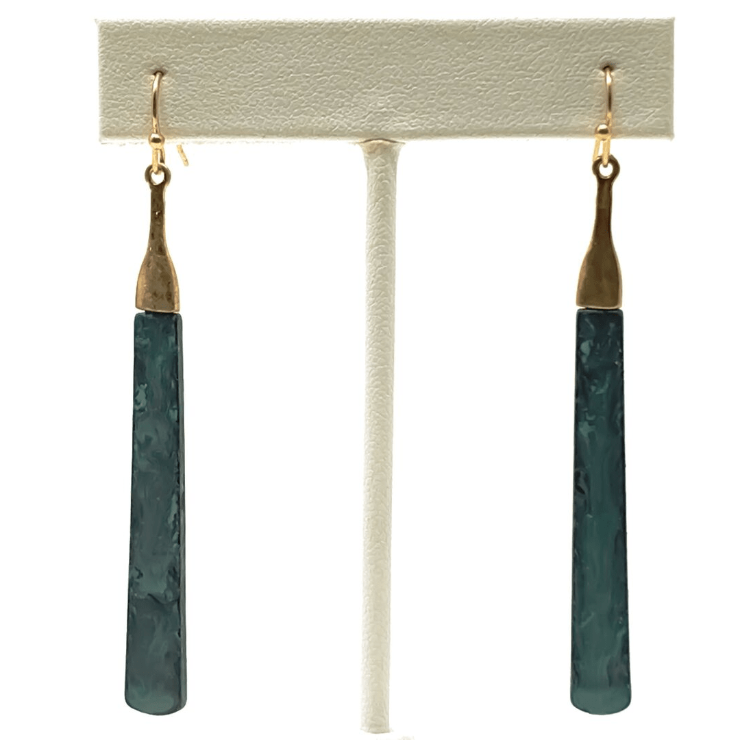 Rustic Patina Bar Dangle Boho Earrings - Bohemian Jewelry