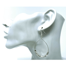 Silver Beaded Earrings - Fashion Teardrop Earrings
