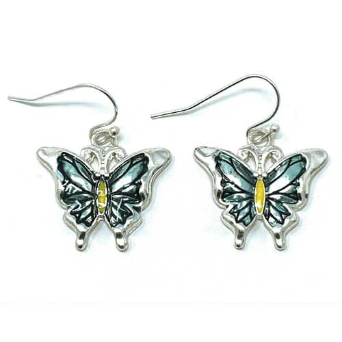 Dangling Silver Butterfly Earrings - Butterfly Jewelry
