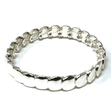 Silver Disc Stacking Stretch Bracelet - Costume Jewlery
