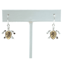 Silver Gold Filigree Sea Turtle Dangle Beach Earrings - Costume Jewelry
