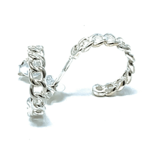 Sterling Silver Link Half Hoop Earrings - SeaSpray Jewelry
