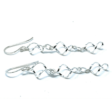Silver Linked Twisted Hoop Earrings - Sterling Silver Jewelry
