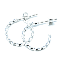 Twisted Hoop Earrings - Sterling Silver Stud Earrings
