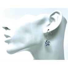 Sterling Silver Blue Opal Flower Dangle Earrings - SeaSpray Jewelry
