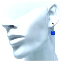 Sterling Silver Blue Opal Square Earrings - SeaSpray Jewelry
