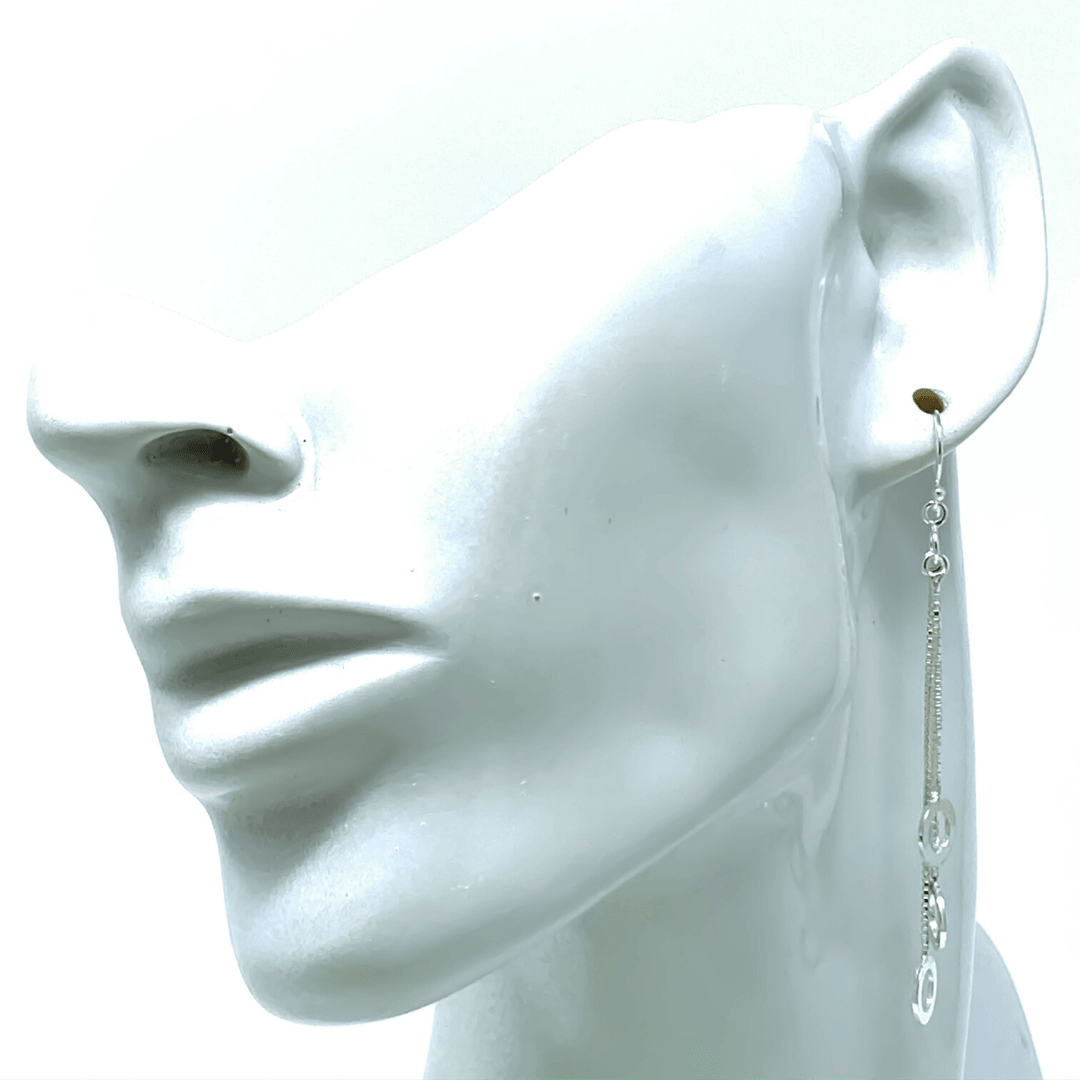 Sterling Silver Chandelier Open Circle Earrings
