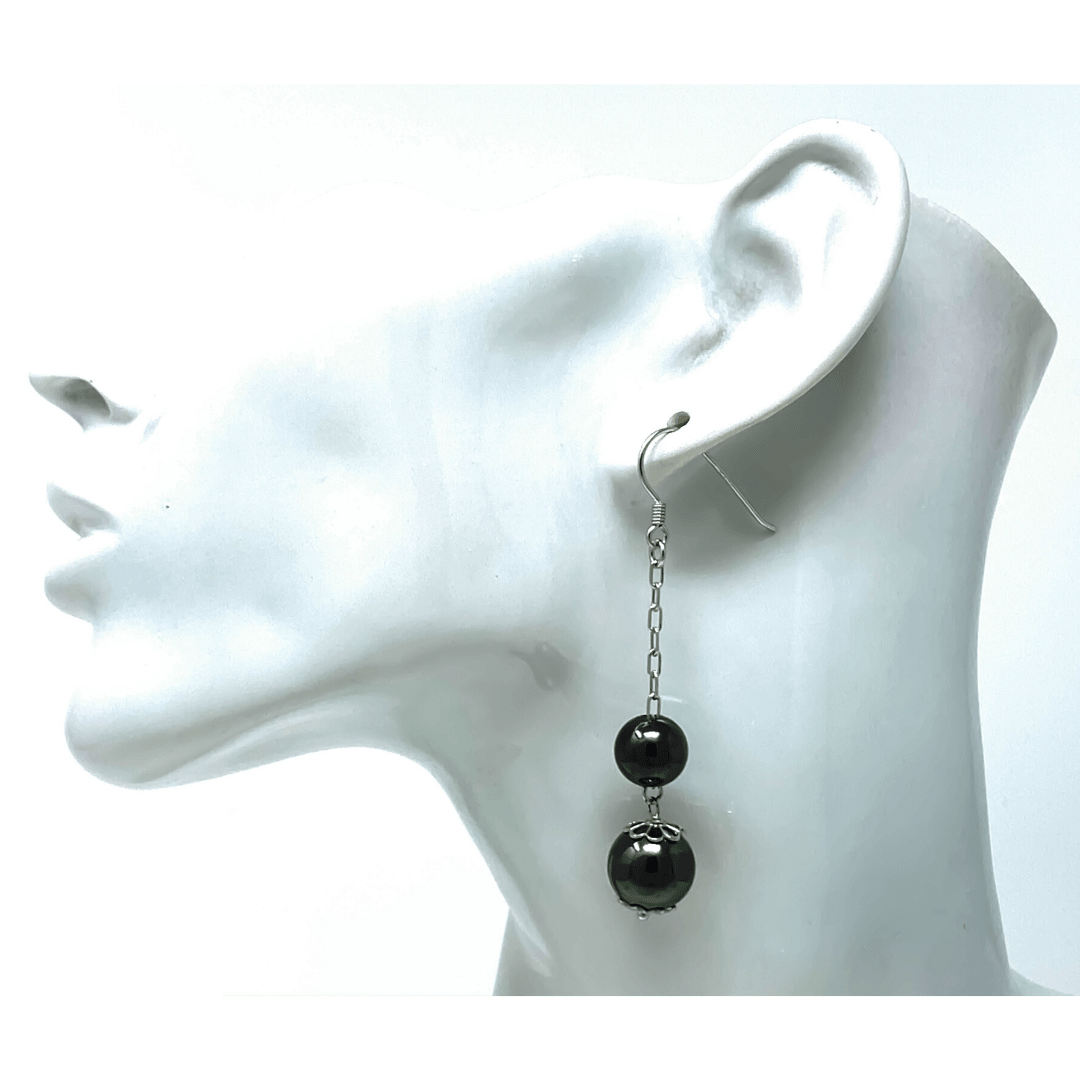 Sterling Silver Dangle Double Ball Earrings - SeaSpray Jewelry