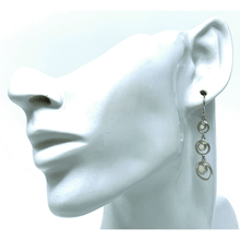 Sterling Silver Open Circle White Opal Earrings - SeaSpray Jewelry
