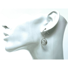 Sterling Silver White Opal Wave &amp; CZ Dangle Earrings - SeaSpray Jewelry
