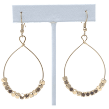 Gold Beaded Teardrop Hoop Trendy Fashion Earrings For Women

