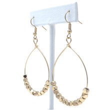 Gold Beaded Teardrop Hoop Dangle Fashion Earrings
