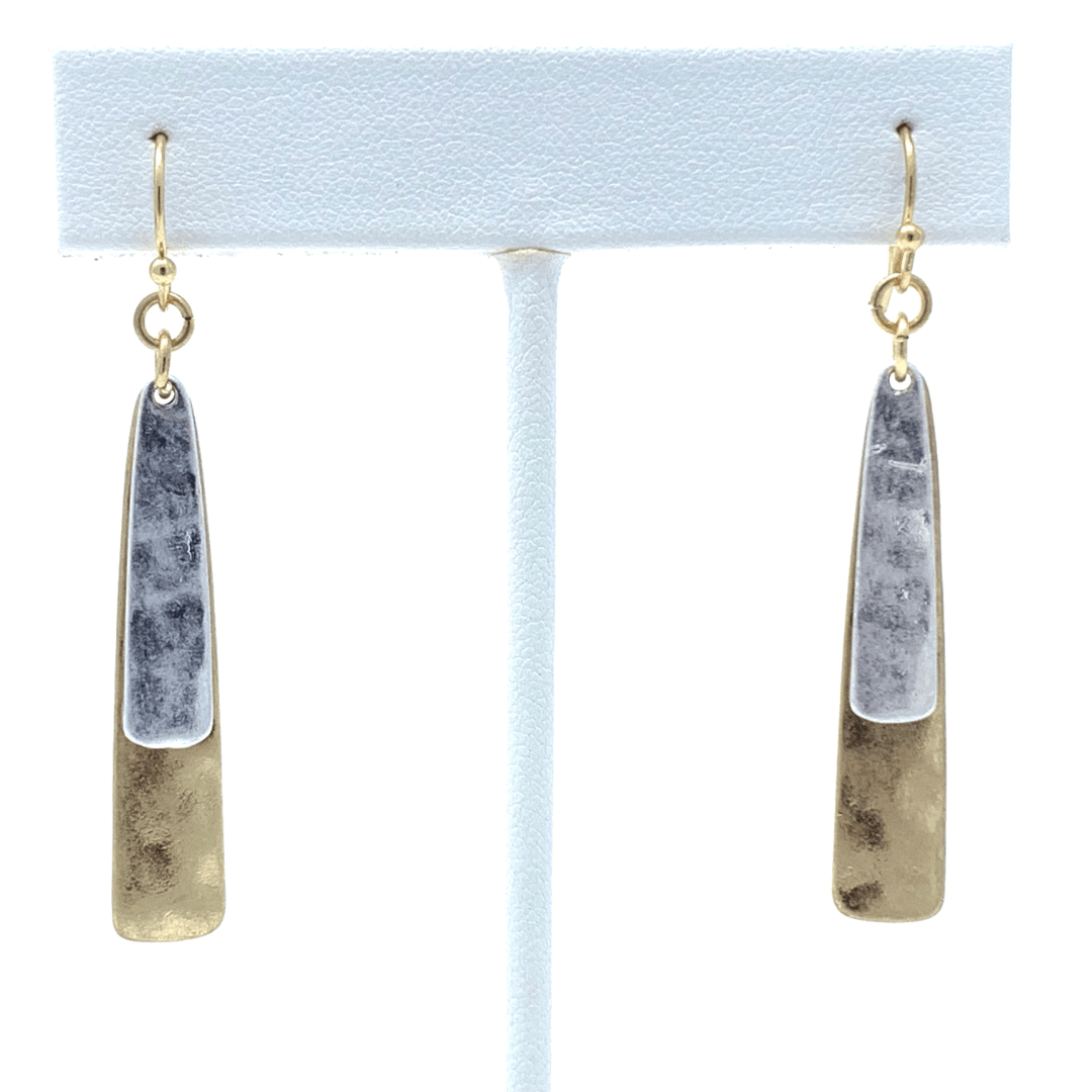 Teardrop Gold & Silver Layered Dangle Earrings For Women - Costume Jewelry