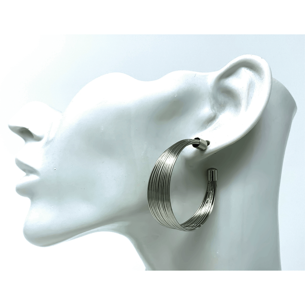 Thick Silver Hoop Earrings - Fashion Stud Earrings