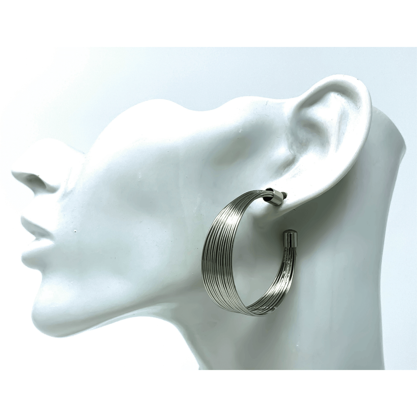 Thick Silver Hoop Earrings - Fashion Stud Earrings