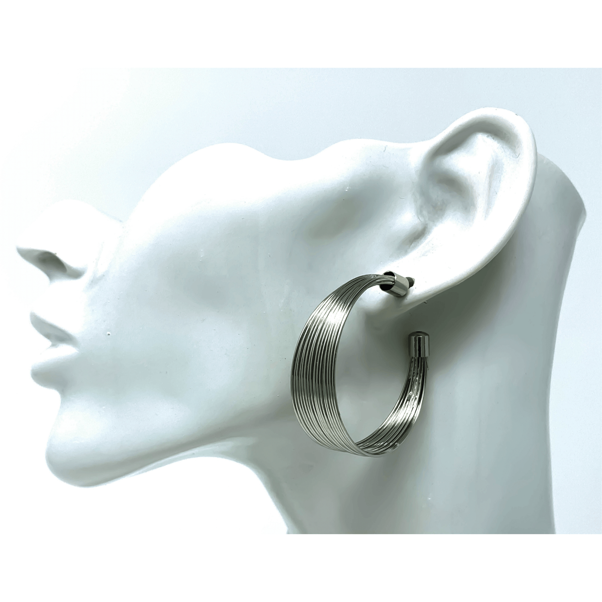 Thick Silver Hoop Earrings - Fashion Stud Earrings