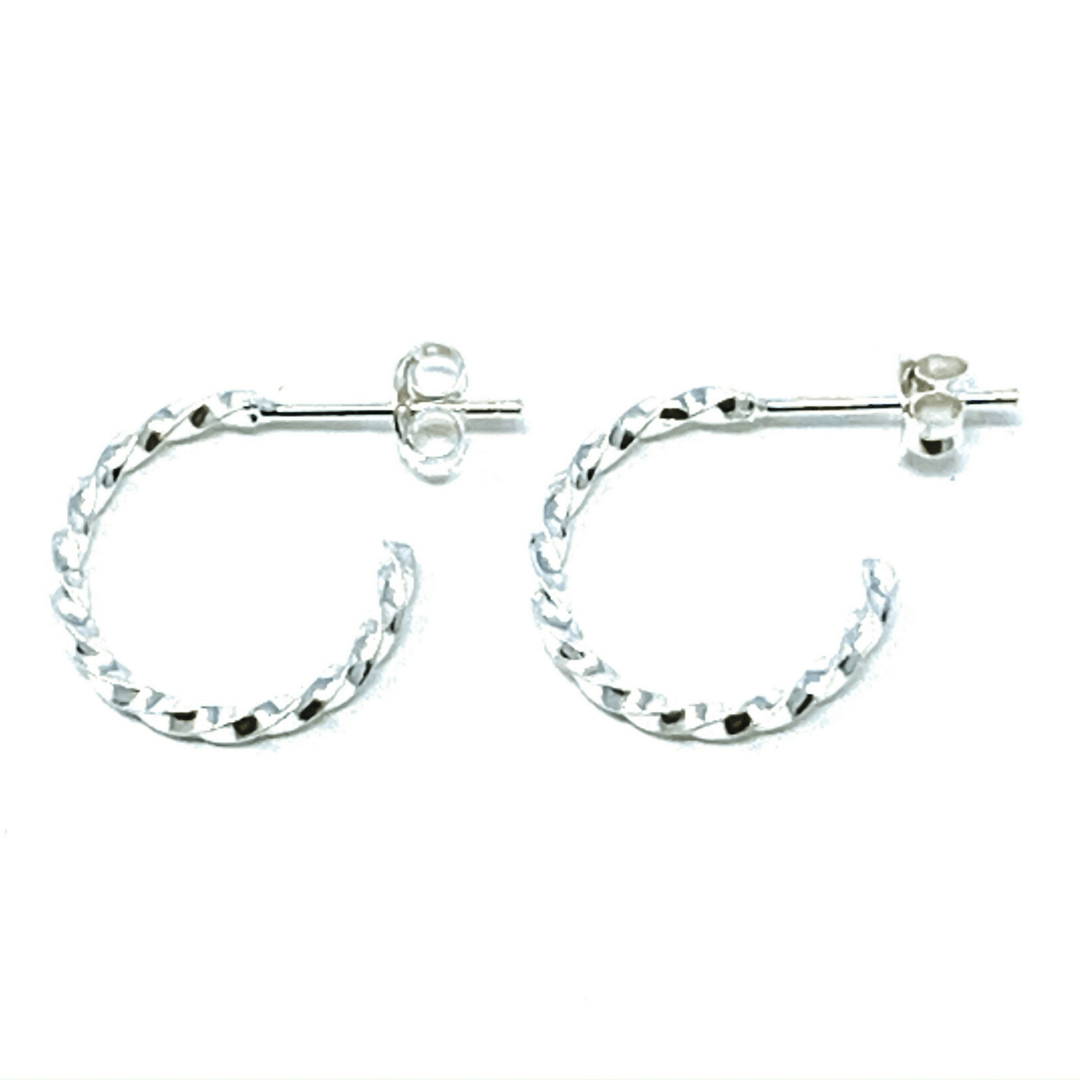 Stud Hoop Earrings - Sterling Silver Jewelry
