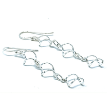 Twisted Open Hoop Linked Earrings - Sterling Silver Jewelry
