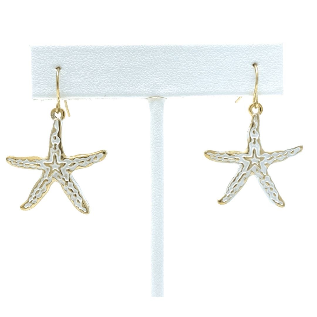 White gold starfish earrings Clearance