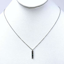 Abalone Rectangle Pendant Silver Chain Necklace - Costume Jewelry
