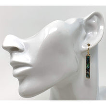 Abalone Shell Gold Bar Earrings
