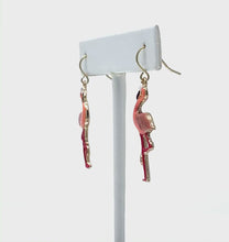 Pink Flamingo Earrings With Gold Hooks - Costume Fashion Jewelry
