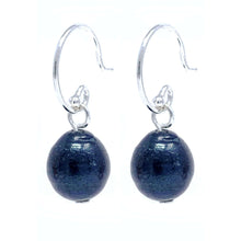 Black Freshwater Pearl Drop Earrings Sterling Silver
