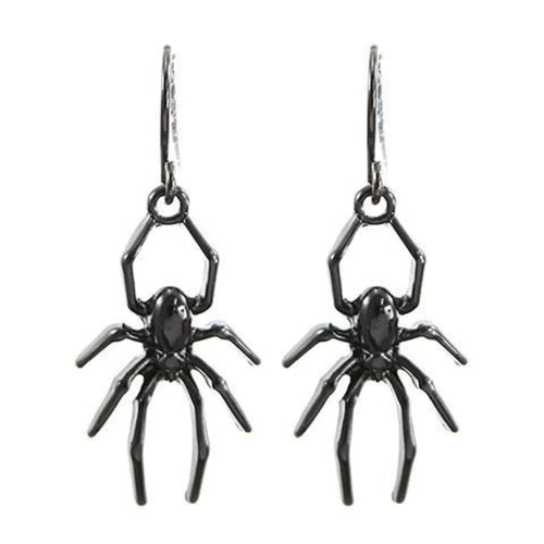 Black Spider Halloween Earrings