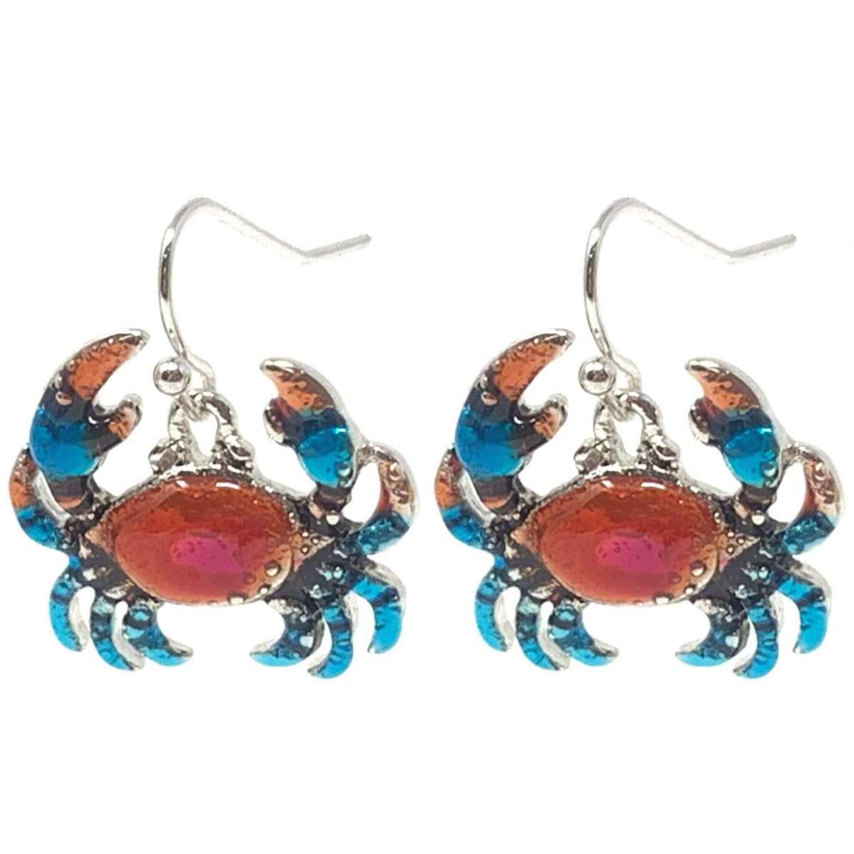 Dangling Crab Earrings - Beach Jewelry - Length 1