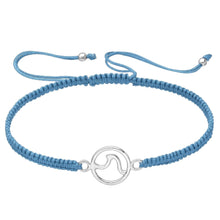 Blue Macramé Sterling Silver Wave Bracelet
