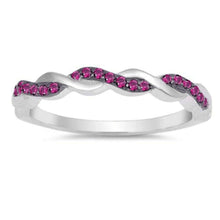 Braided Cubic Zirconia Ruby Infinity Ring
