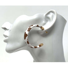 Brown Cow Print Hoop Earrings
