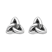 Celtic Trinity Stud Earrings In Sterling Silver
