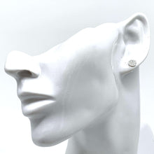 Circle Stud Earrings Silver With Hammered Texture
