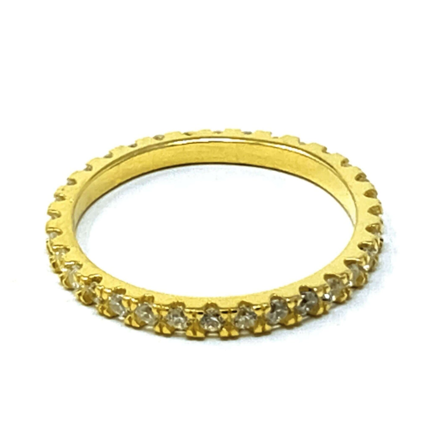 Gold Plated Cubic Zirconia Eternity Ring