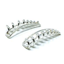 Sterling Silver Coil Ear Climber Earrings - SeaSpray Jewelry
