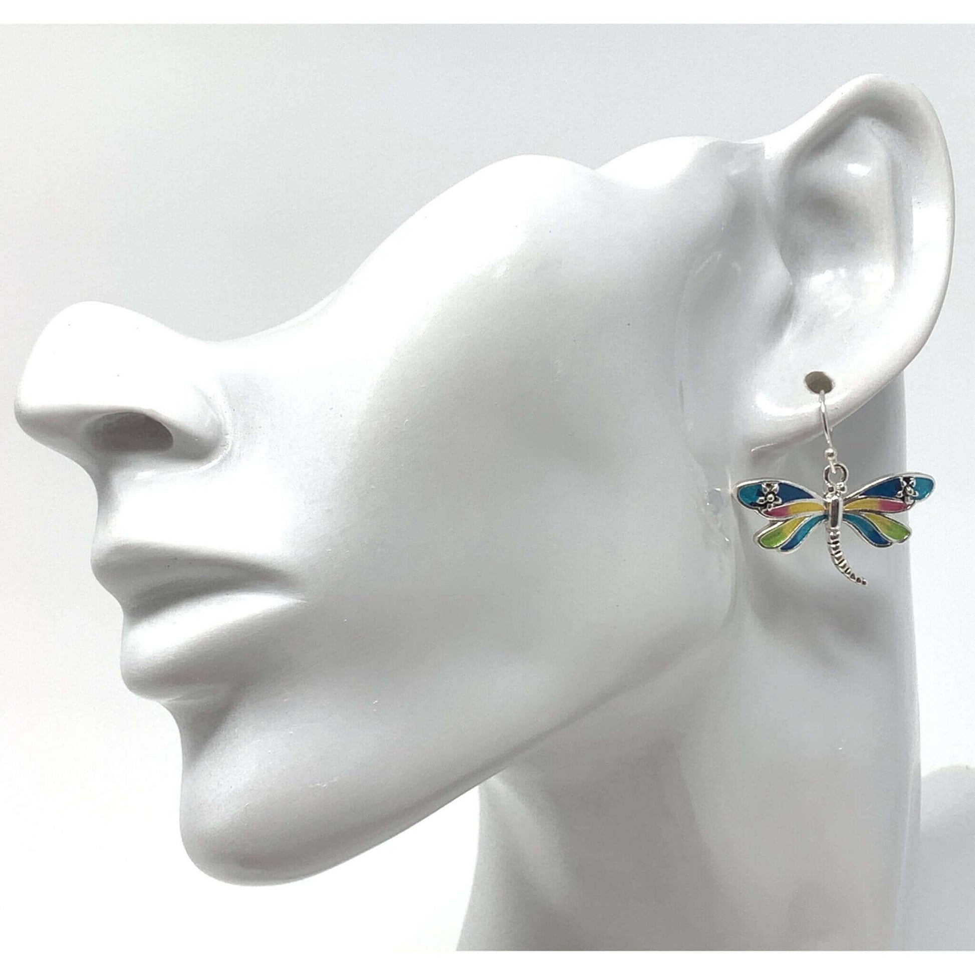 Colorful Dragonfly Dangle Earrings