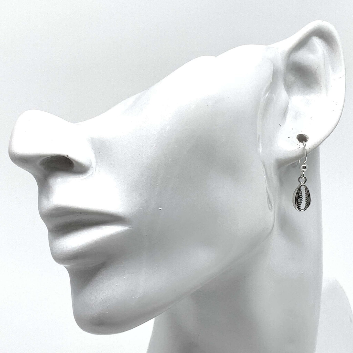 Cowrie Shell Earrings In Sterling Silver