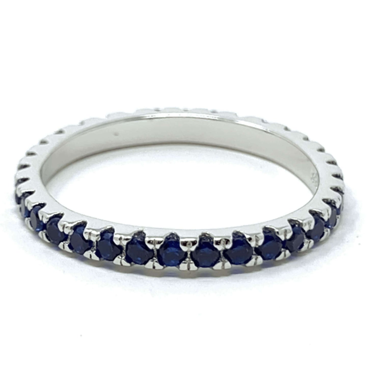 Cubic Zirconia Blue Sapphire Eternity Band