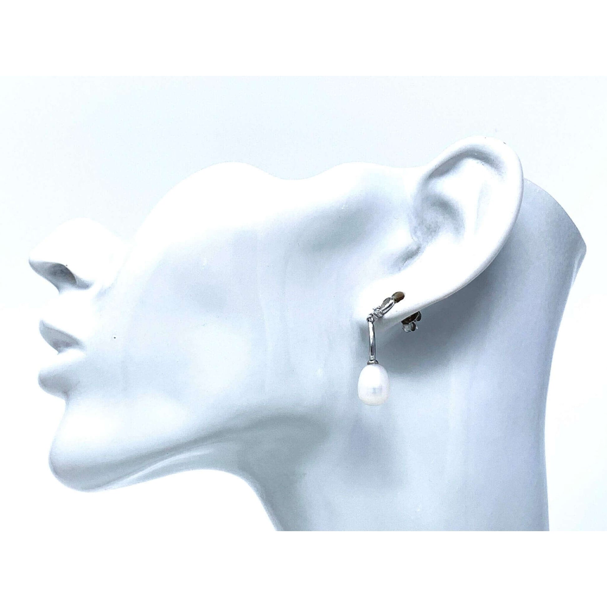 Cubic Zirconia Pearl Drop Earrings