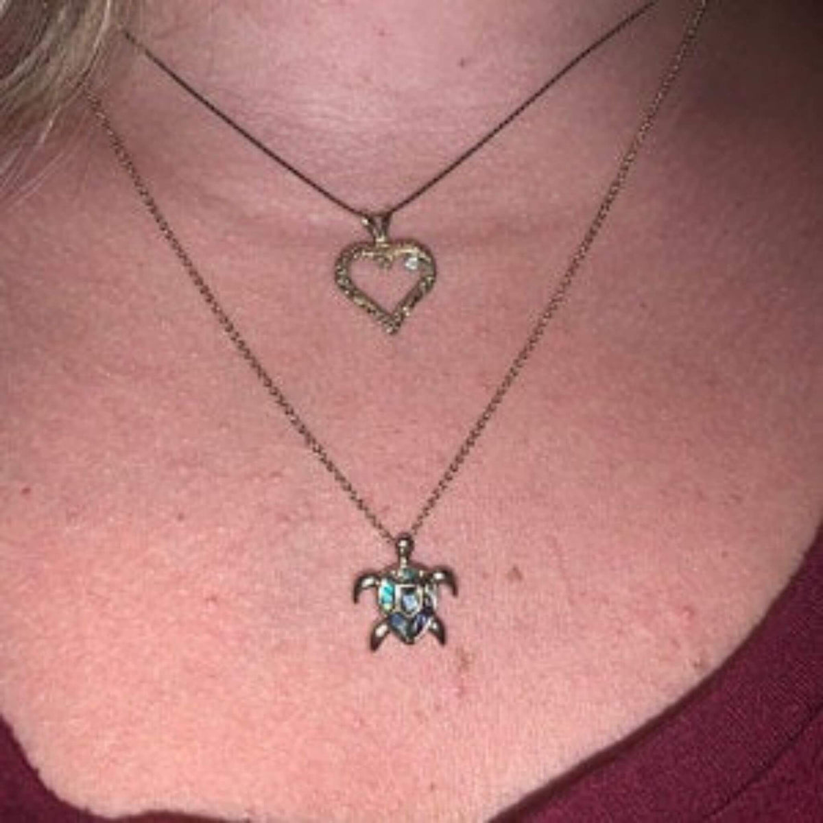 Customer Gold Sea Turtle Pendant Abalone Shell Necklace