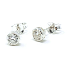 Diamond Cubic Zirconia Earrings Sterling Silver Round Stud
