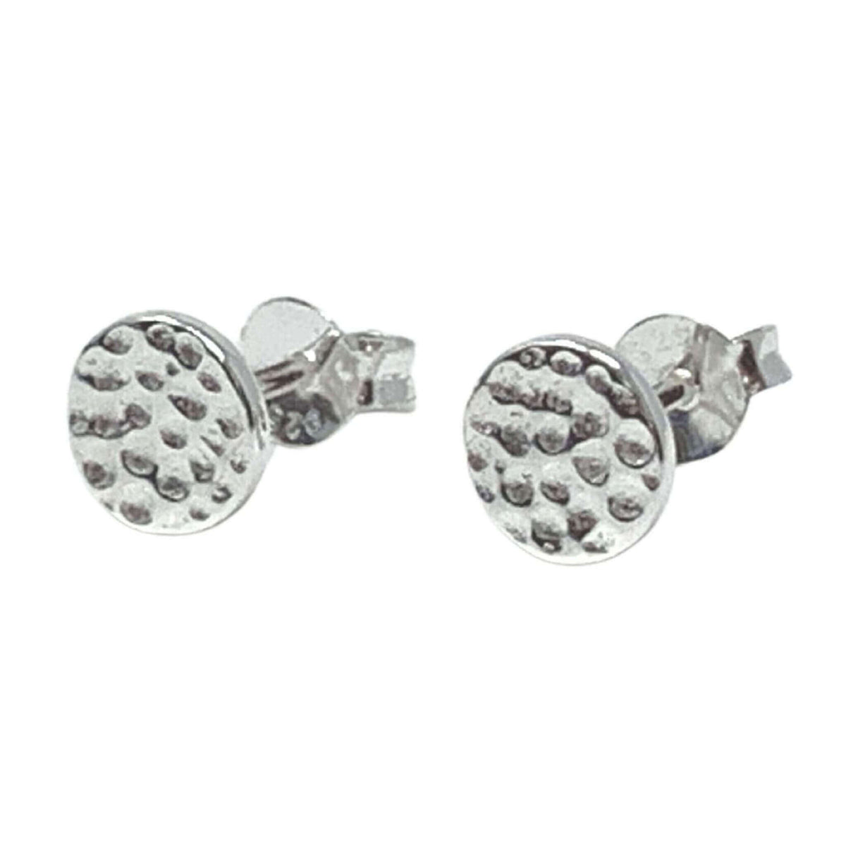 Disc Hammered Sterling Silver Earrings