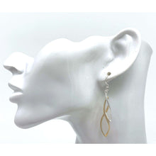 Double Hoop Twist Earrings In Matte Gold &amp; Silver
