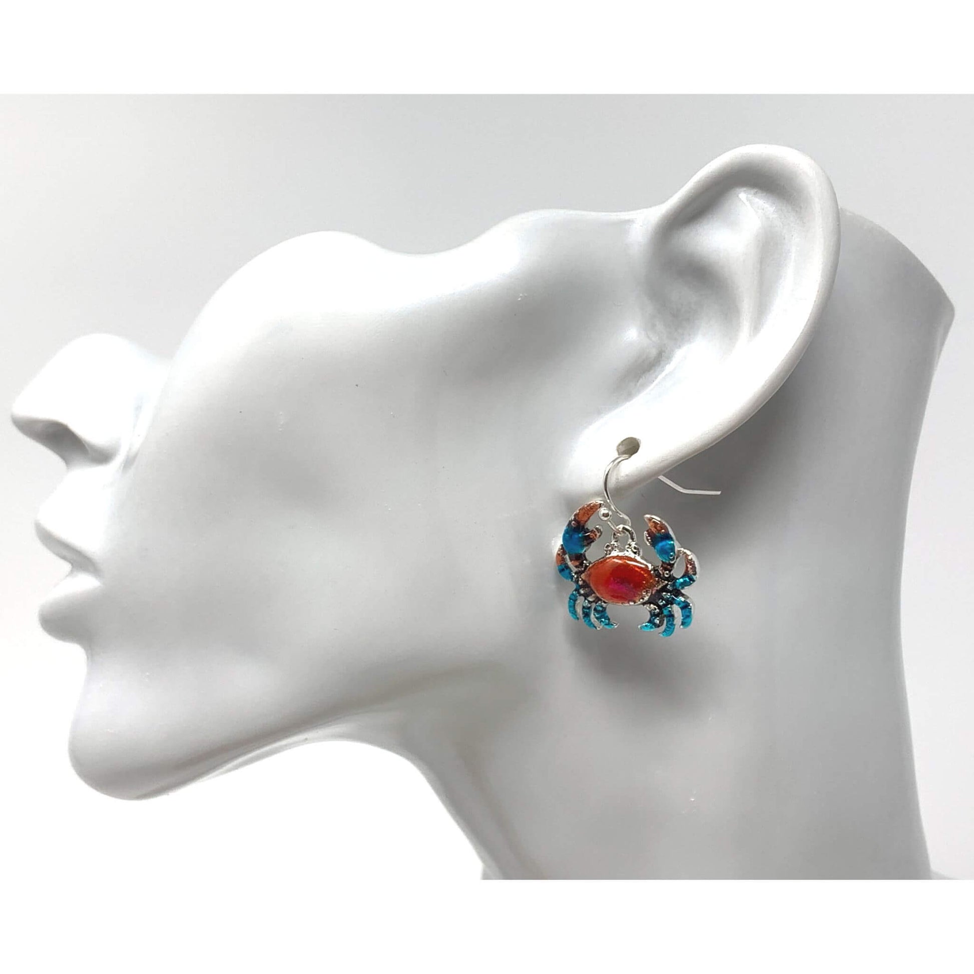 Drop Blue Crab Earrings
