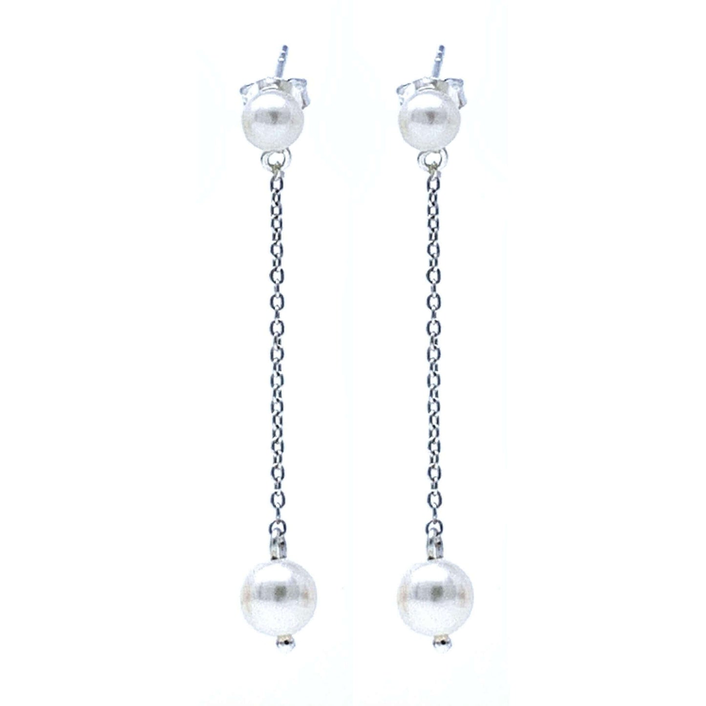 Drop Freshwater Pearl Stud Earrings Sterling Silver