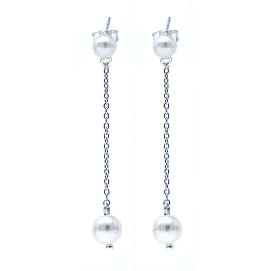 Drop Freshwater Pearl Stud Earrings Sterling Silver