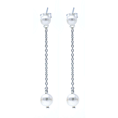 Drop Freshwater Pearl Stud Earrings Sterling Silver
